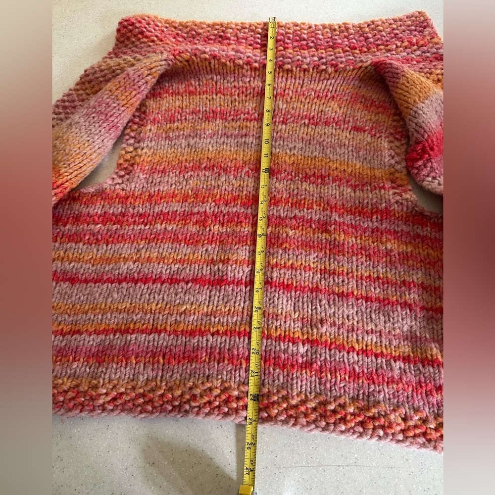 Handmade Multicolor Sweater Vest. Sunset Pastel Colors. Crochet. Sz. Large? - Picture 11 of 11